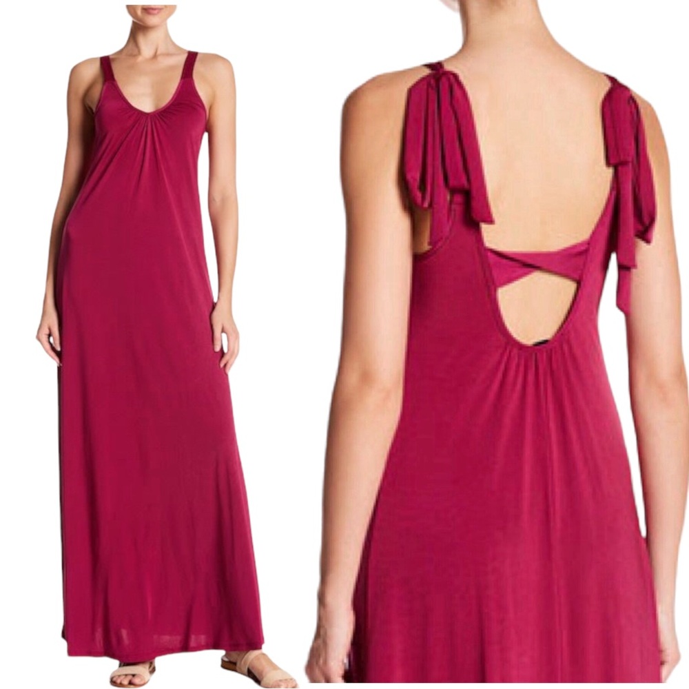 🔴 Sleeveless Maxi Dress Berry Pink NWT-S-4-6